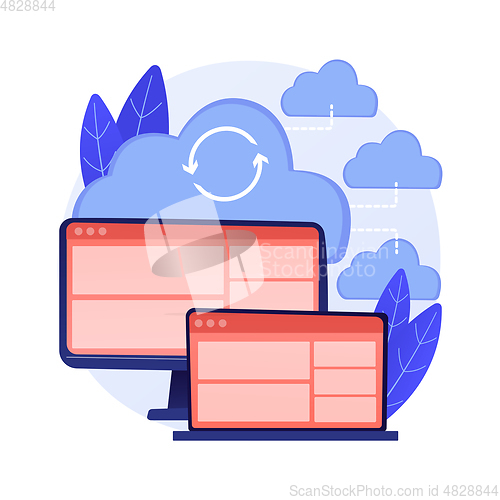 Image of Cloud connection abstract concept vector illustration.