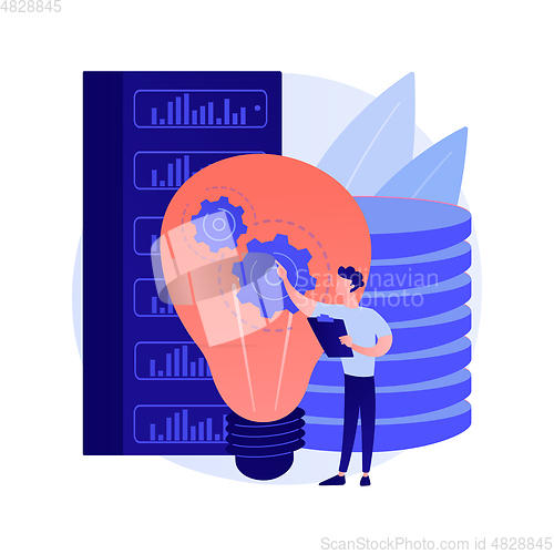 Image of Innovative big data solutions abstract concept vector illustration.