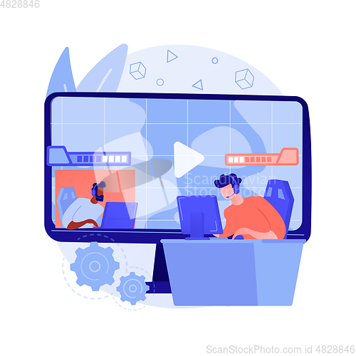 Image of E-sport game streaming abstract concept vector illustration.