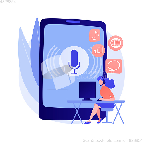 Image of Podcast content abstract concept vector illustration.