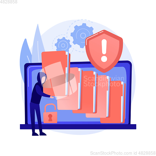 Image of Data leakage abstract concept vector illustration.