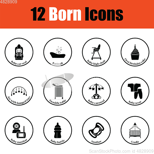 Image of Set of born icons