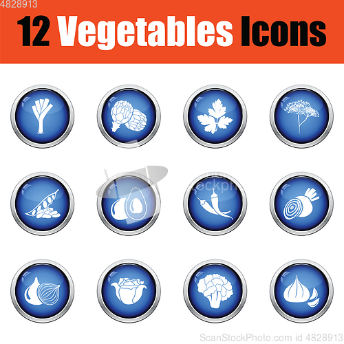 Image of Vegetables icon set. 