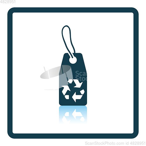 Image of Tag with recycle sign icon