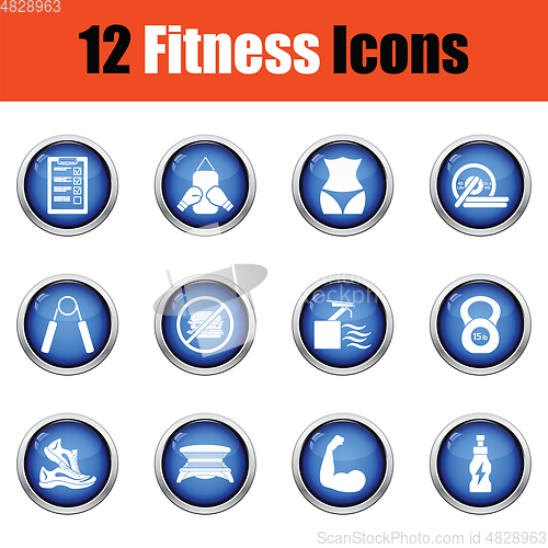 Image of Fitness icon set. 