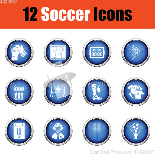 Image of Set of soccer icons. 