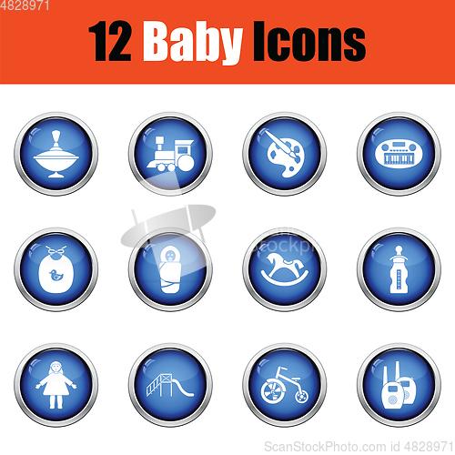 Image of Set of baby icons. 