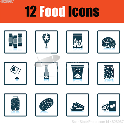 Image of Set of food icons
