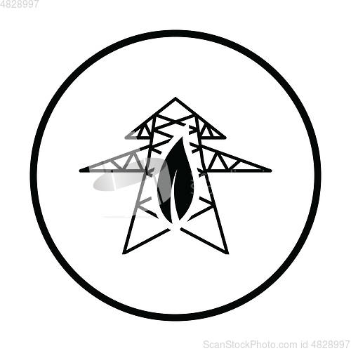Image of Electric tower with leaf icon