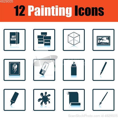 Image of Set of painting icons