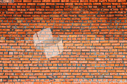 Image of Red brick wall, grunge texture