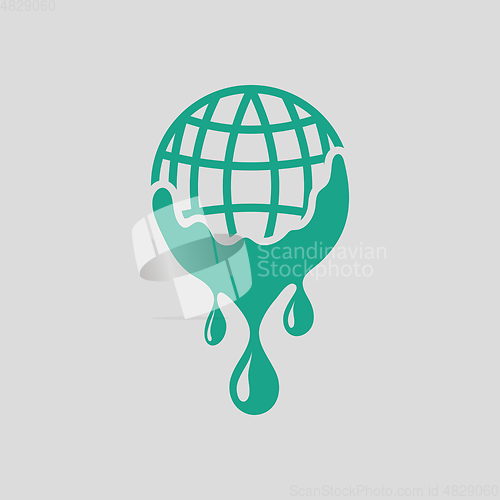 Image of Planet flowing down water icon