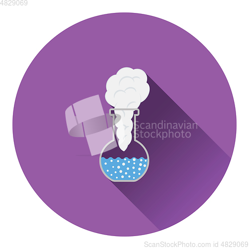 Image of Icon of chemistry bulb with reaction inside