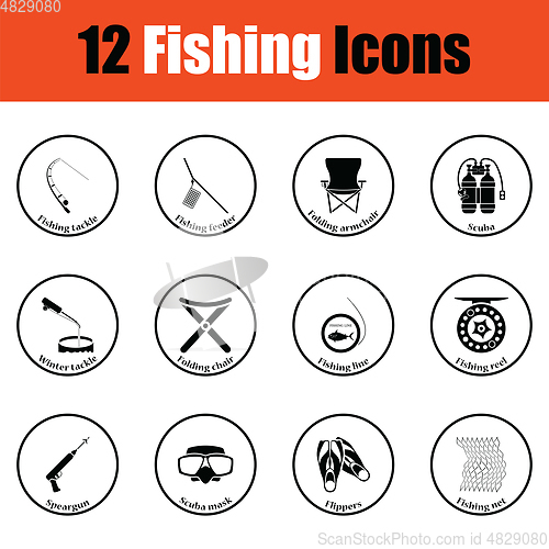 Image of Fishing icon set