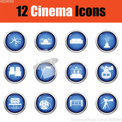 Image of Set of cinema icons. 