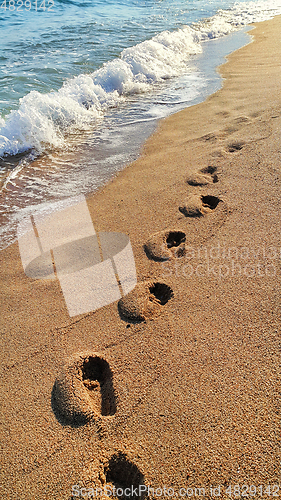 Image of Footprints on the sandy beach