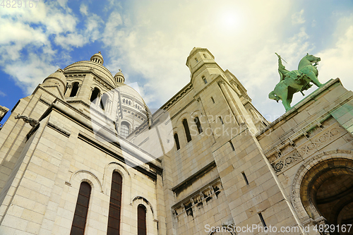 Image of Angle view of Basilica Sacre Coeur, Paris, France