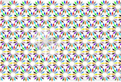 Image of Texture from multicolored patterns with little people