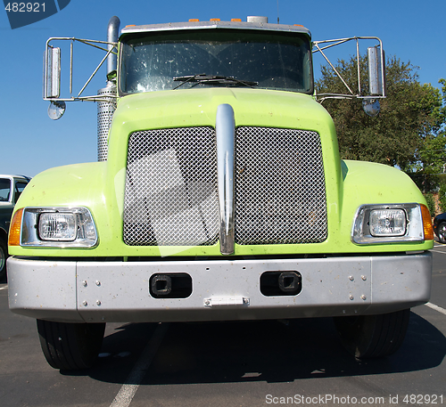 Image of Bug smeared front of truck in parking lot