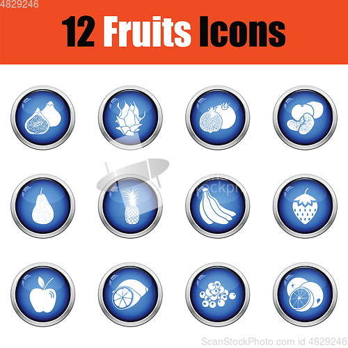 Image of Fruit icon set.