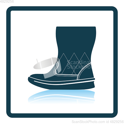 Image of Woman fluffy boot icon