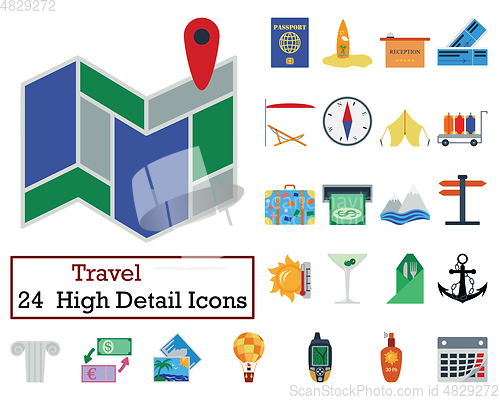 Image of Set of 24 Travel Icons