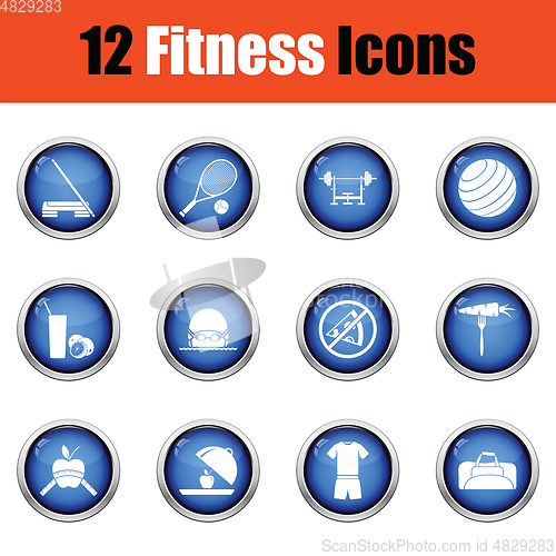 Image of Fitness icon set. 