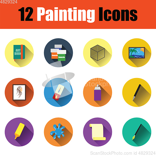 Image of Set of painting icons