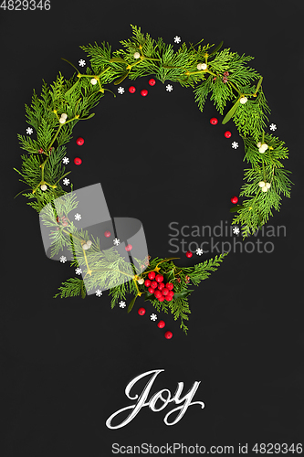 Image of Christmas Joy Abstract Wreath Composition