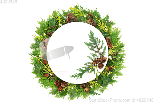Image of Natural Christmas and Winter Table Setting 