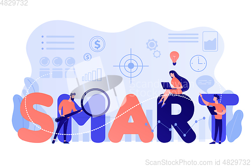 Image of SMART Objectives concept vector illustration.