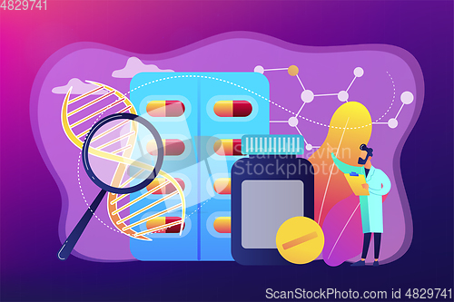 Image of Biopharmacology products concept vector illustration.