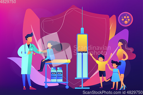 Image of Vaccination of preteens and teens concept vector illustration.