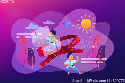 Image of Karate camp concept vector illustration.