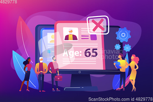 Image of Ageism social problem concept vector illustration