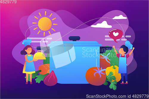 Image of Cooking camp concept vector illustration.