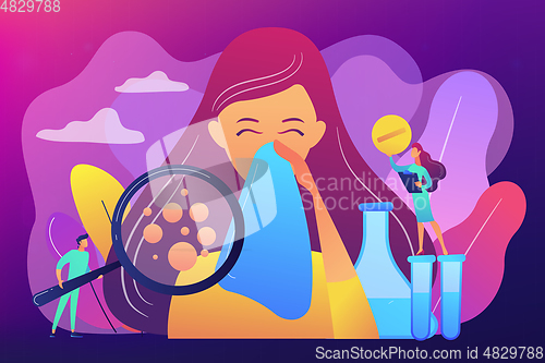 Image of Allergic diseases concept vector illustration.