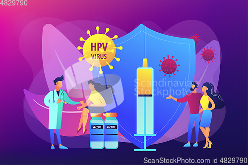 Image of HPV vaccination concept vector illustration