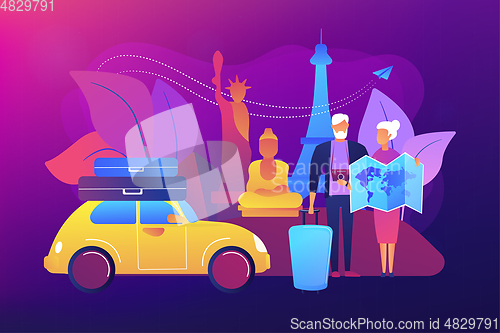 Image of Retirement travel concept vector illustration