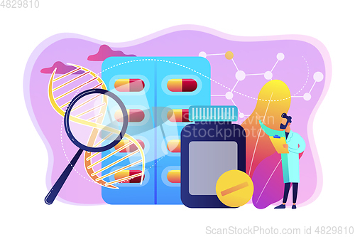 Image of Biopharmacology products concept vector illustration.