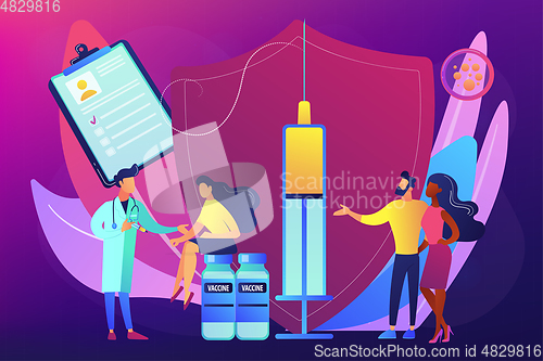 Image of Vaccination of adults concept vector illustration.