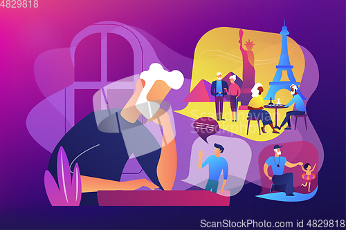 Image of Social isolation concept vector illustration