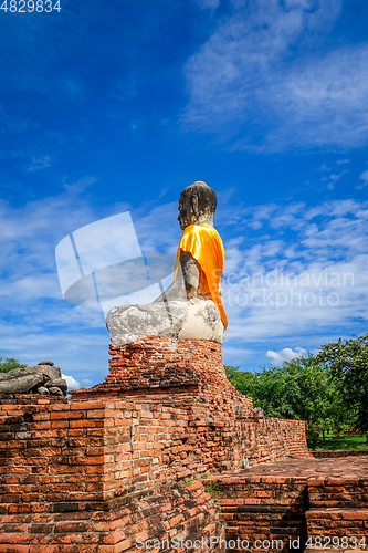 Image of Buddha statue, Wat Lokaya Sutharam temple, Ayutthaya, Thailand