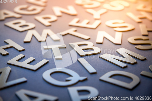 Image of Mixed letters pile closeup photo