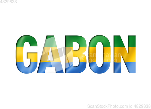 Image of gabonese flag text font