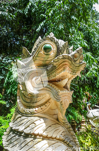 Image of White statue in Wat Palad temple, Chiang Mai, Thailand