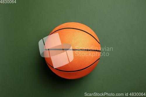 Image of Sport equipment isolated on green studio background