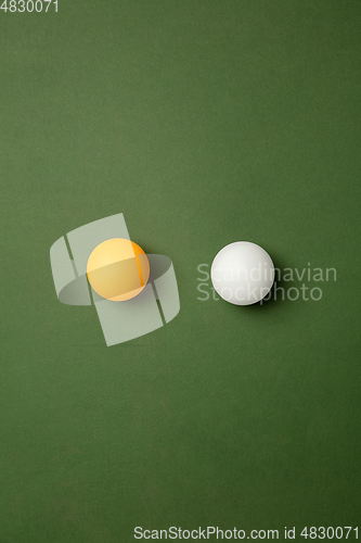 Image of Sport equipment isolated on green studio background