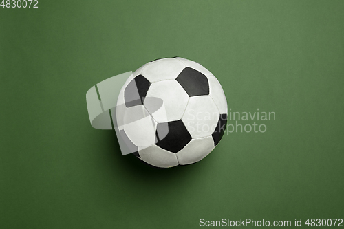 Image of Sport equipment isolated on green studio background