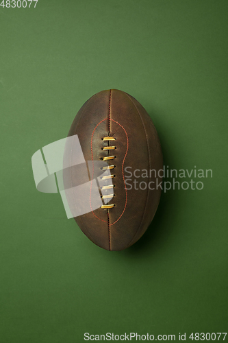 Image of Sport equipment isolated on green studio background